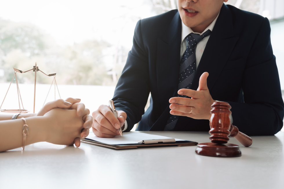 Close Up of Lawyer Meeting with Client